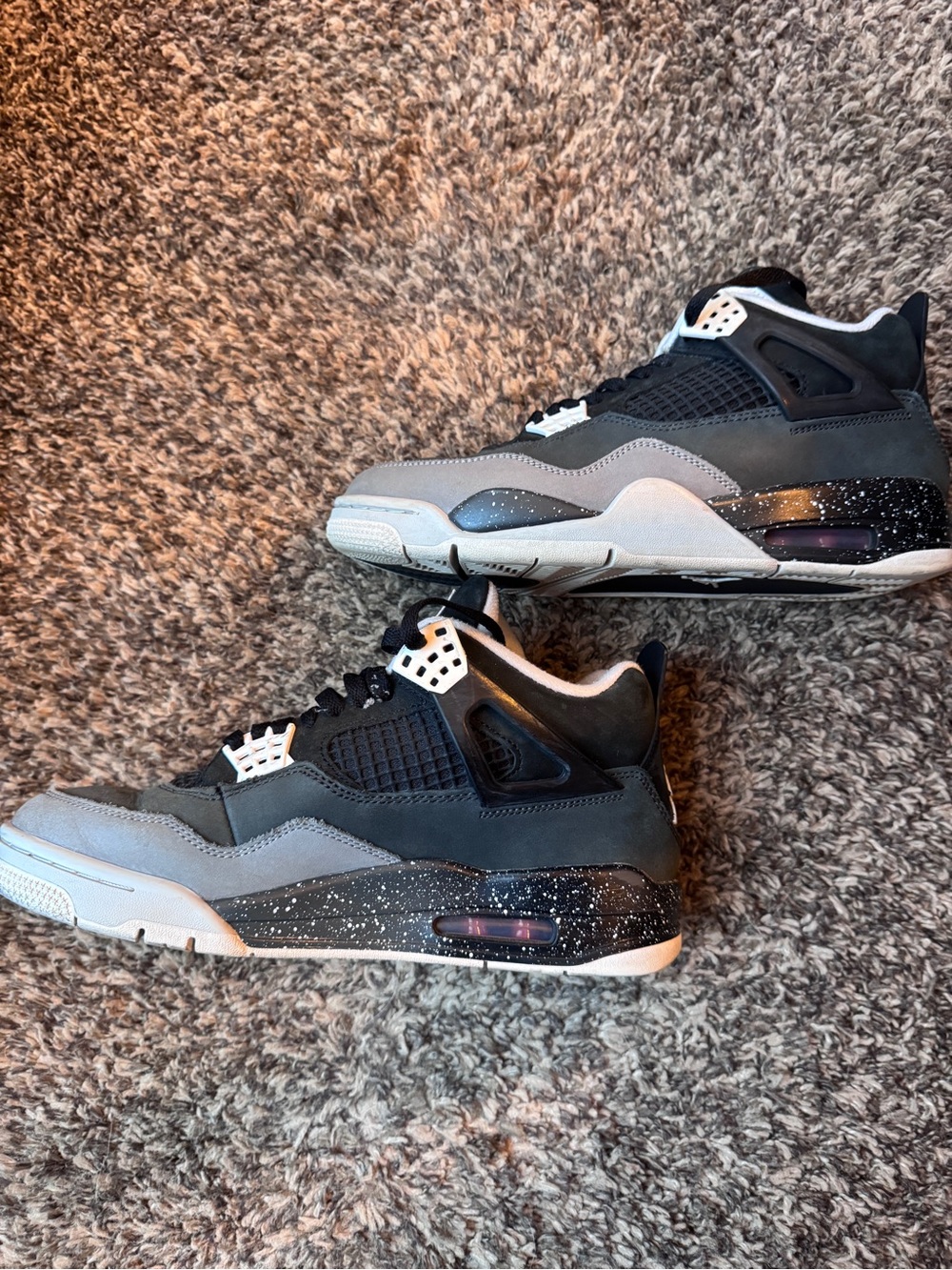 Jordan Retro Sneaker in Black and Gray with Cream Accents - Picture 4 of 7